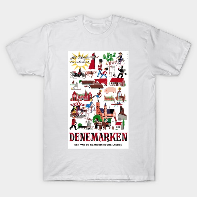 Vintage Travel Poster Denmark Denemarken T-Shirt by vintagetreasure